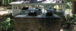 Old black worn out chimney caps