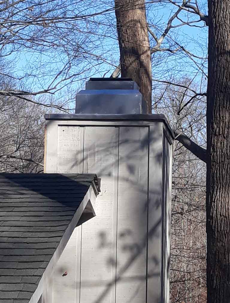 prefab fireplace Chimney cap re-furbished side