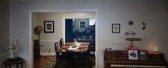 No Speakers mounted in the rear wall of living room