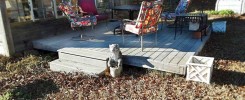 A relaxing outdoor deck with recycled composite deck boards