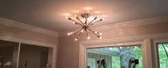 1950's Modern Sputnik Chandelier Brass installed turned On